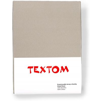 Textom GRUBE PRZEŚCIERADŁO Z GUMKĄ 140x200 BAWEŁNA PREMIUM NA WYSOKI MATERAC BEŻ Textom GRUBE PRZEŚCIERADŁO Z GUMKĄ 140x200 BAWEŁNA PREMIUM NA WYSOKI MATERAC BEŻ