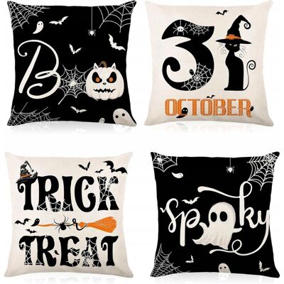 Inny producent Halloweenowe poszewki na poduszki, 4 szt., na Halloween, 45 x 45 cm Inny producent Halloweenowe poszewki na poduszki, 4 szt., na Halloween, 45 x 45 cm