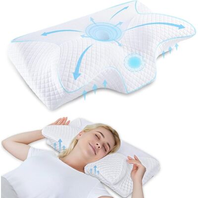 NIKCORP HOMCA Poduszka z Pianki Pamięciowej , Ergonomiczna, Biały, 60x35x8/12cm NIKCORP HOMCA Poduszka z Pianki Pamięciowej , Ergonomiczna, Biały, 60x35x8/12cm