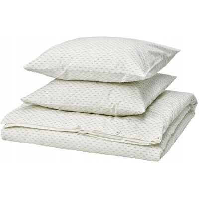 Ikea Bandknippe Komplet Pościeli 3 Części Biały/zielony, 200x200/50x60 Ikea Bandknippe Komplet Pościeli 3 Części Biały/zielony, 200x200/50x60