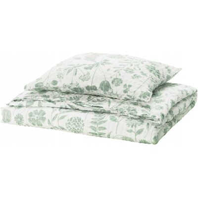 Ikea Nalbjornbar Komplet Pościeli 150x200/50x60 Wzór Kwiatowy Zielony Ikea Nalbjornbar Komplet Pościeli 150x200/50x60 Wzór Kwiatowy Zielony