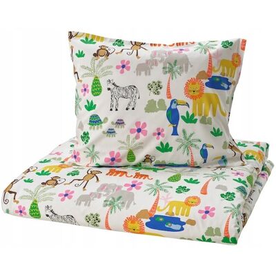 Ikea Natthager Komplet Pościeli Jungle 150x200/50x60 Cm Bawełna Wiskoza Ikea Natthager Komplet Pościeli Jungle 150x200/50x60 Cm Bawełna Wiskoza
