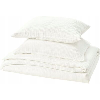 Ikea Schersmin Komplet Pościeli 200x200/50x60 Cm Bawełna Muślinowa Biały Ikea Schersmin Komplet Pościeli 200x200/50x60 Cm Bawełna Muślinowa Biały