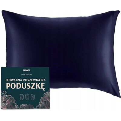 Dreamzie JEDWABNA POSZEWKA NA PODUSZKĘ 40x60 GRANATOWY JEDWAB NATURALNY Dreamzie JEDWABNA POSZEWKA NA PODUSZKĘ 40x60 GRANATOWY JEDWAB NATURALNY