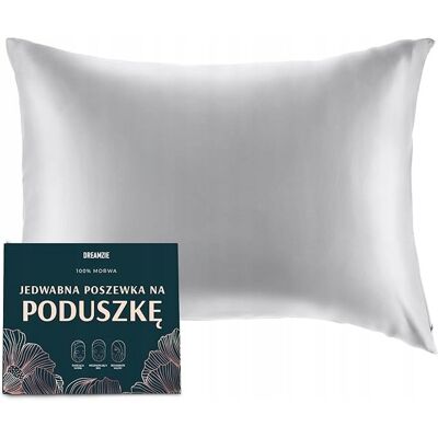 Inny producent JEDWABNA POSZEWKA NA PODUSZKĘ 40x60 SREBRNY JEDWAB NATURALNY Inny producent JEDWABNA POSZEWKA NA PODUSZKĘ 40x60 SREBRNY JEDWAB NATURALNY