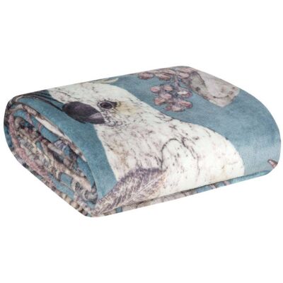 Koc 150 x 200 Eurofirany flanelowy Ara Turkus+Popiel Koc 150 x 200 Eurofirany flanelowy Ara Turkus+Popiel