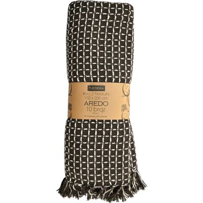 Jedeka Koc 150x200 Bawełniany Boho z Frędzlami Aredo 10 Brązowy Jedeka Koc 150x200 Bawełniany Boho z Frędzlami Aredo 10 Brązowy