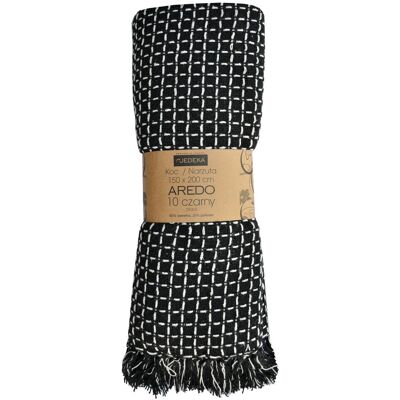 Jedeka Koc 150x200 Bawełniany Boho z Frędzlami Aredo 10 Czarny Jedeka Koc 150x200 Bawełniany Boho z Frędzlami Aredo 10 Czarny