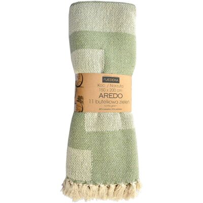 Jedeka Koc 150x200 Bawełniany Boho z Frędzlami Aredo 11 Butelkowa Zieleń Jedeka Koc 150x200 Bawełniany Boho z Frędzlami Aredo 11 Butelkowa Zieleń