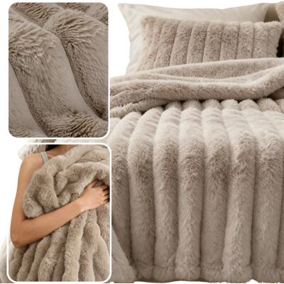 Spod Igły i Nitki Koc 150x200 Wytłaczany Pluszowy Gruby Futrzak Włochacz Puszysty Brązowy Taupe Bunny Spod Igły i Nitki Koc 150x200 Wytłaczany Pluszowy Gruby Futrzak Włochacz Puszysty Brązowy Taupe Bunny