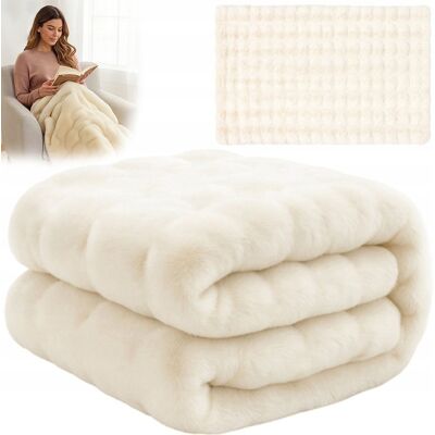 Inny producent KOC 160x100 cm BIAŁY Futerkowy Pluszowy Miękki Narzuta na PREZENT CIEPŁY Inny producent KOC 160x100 cm BIAŁY Futerkowy Pluszowy Miękki Narzuta na PREZENT CIEPŁY