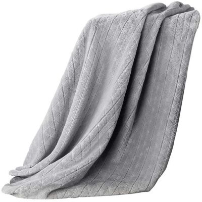 Eurofirany Koc 170 x 210 flanelowy Design Cindy4 Srebrny - 170x210 Eurofirany Koc 170 x 210 flanelowy Design Cindy4 Srebrny - 170x210