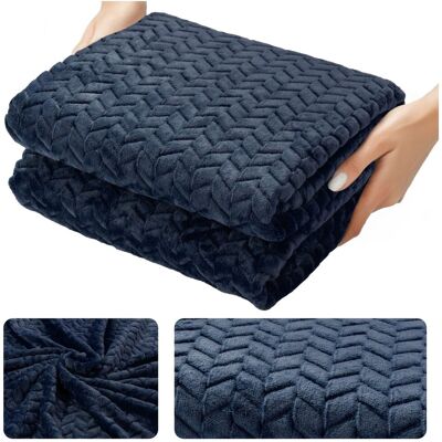 Łóżkoholicy Koc z Mikrofibry 200x220 Narzuta na Łóżko Tłoczona Pluszowa Ala Jodełka 3D Łóżkoholicy Koc z Mikrofibry 200x220 Narzuta na Łóżko Tłoczona Pluszowa Ala Jodełka 3D