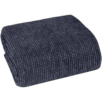 Unisex Eurofirany Koc - Granatowy - 70x160cm - Faktura wafla Unisex Eurofirany Koc - Granatowy - 70x160cm - Faktura wafla