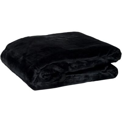 Koc akrylowy jednolity ELWAY, czarny, 160x210 cm Koc akrylowy jednolity ELWAY, czarny, 160x210 cm