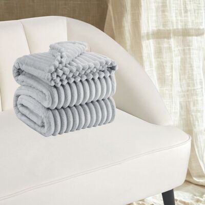 brak danych Koc Aura Fluffy Szary jasny 200x220cm brak danych Koc Aura Fluffy Szary jasny 200x220cm