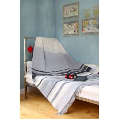 Unia Koc bawełniany akrylowy 150x200 0488/8 biały szary grafitowy pasy narzuta pled Unia Koc bawełniany akrylowy 150x200 0488/8 biały szary grafitowy pasy narzuta pled