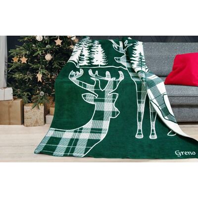 Koc bawełniany akrylowy 150X200 Winter Time biały Glamour Greno Koc bawełniany akrylowy 150X200 Winter Time biały Glamour Greno