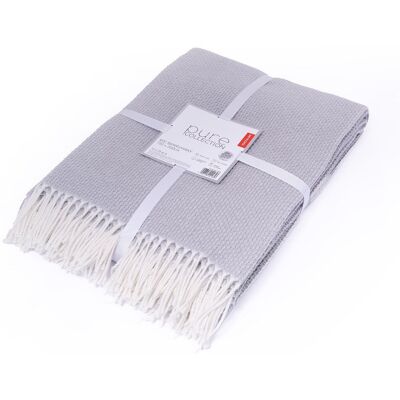 Detexpol Koc bawełniany akrylowy 200x220 jasnoszary z frędzlami jacquard 126jb Detexpol Koc bawełniany akrylowy 200x220 jasnoszary z frędzlami jacquard 126jb