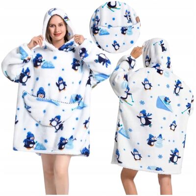 Inny producent KOC BLUZA Oversize Kocobluza Cieplutka Zimowa 2w1 Pingwin XXL Długa Kocyk Inny producent KOC BLUZA Oversize Kocobluza Cieplutka Zimowa 2w1 Pingwin XXL Długa Kocyk
