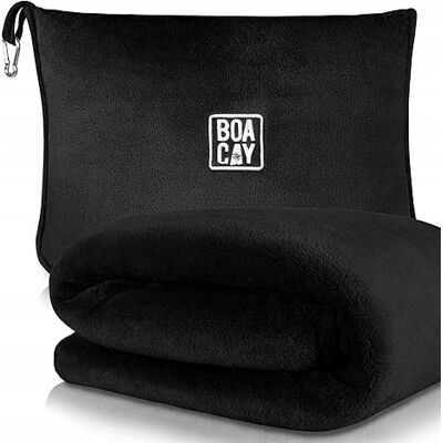 Inny producent Koc BOACAY poliester 100 cm x 160 cm czarny Inny producent Koc BOACAY poliester 100 cm x 160 cm czarny