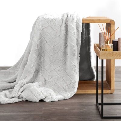 Koc Caro, 170x210, mikroflano, srebrny, D91, Eurofirany Koc Caro, 170x210, mikroflano, srebrny, D91, Eurofirany