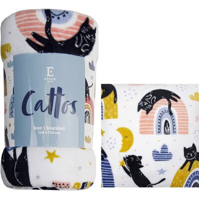 BBK Koc Cattos Biały 130X170 Cm BBK Koc Cattos Biały 130X170 Cm
