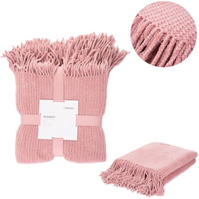 Koc Chenille Szenilowy Różowy 130X170 Cm Homla Koc Chenille Szenilowy Różowy 130X170 Cm Homla