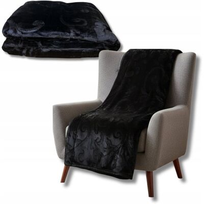 Inny producent Koc Czarny 160x200 GRUBY Narzuta TŁOCZONY w WALIZCE Mięsisty CIEPŁY Inny producent Koc Czarny 160x200 GRUBY Narzuta TŁOCZONY w WALIZCE Mięsisty CIEPŁY