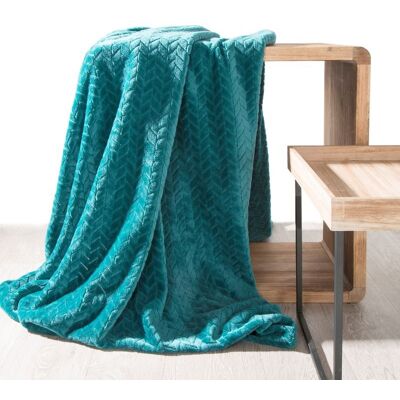 Eurofirany Koc Design91 ciemny turkus 220x200 modny wytłaczany wzór Cindy Eurofirany Koc Design91 ciemny turkus 220x200 modny wytłaczany wzór Cindy