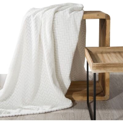 Eurofirany Koc Design91 kremowy 150x200 modny wytłaczany wzór Cindy Eurofirany Koc Design91 kremowy 150x200 modny wytłaczany wzór Cindy