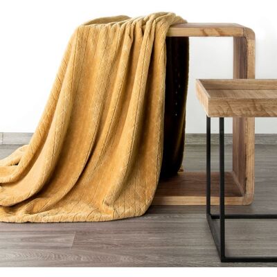 Eurofirany Koc Design91 miodowy 170x210 modny wytłaczany wzór Cindy4 Eurofirany Koc Design91 miodowy 170x210 modny wytłaczany wzór Cindy4