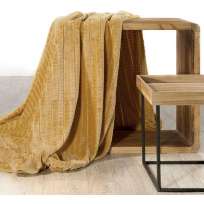 Eurofirany Koc DESIGN91 musztardowy 200x220 wzór kosteczka CINDY2 Eurofirany Koc DESIGN91 musztardowy 200x220 wzór kosteczka CINDY2