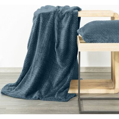 Eurofirany Koc Design91 niebieski 170x210 wzór jodełka Cindy3 Eurofirany Koc Design91 niebieski 170x210 wzór jodełka Cindy3