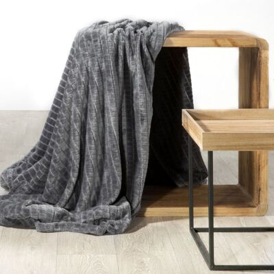 Eurofirany Koc Design91 stalowy 170x210 wzór kosteczka Cindy2 Eurofirany Koc Design91 stalowy 170x210 wzór kosteczka Cindy2