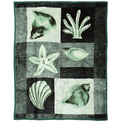 Koc Elway 160x210 owoce oceanu zielone Koc Elway 160x210 owoce oceanu zielone