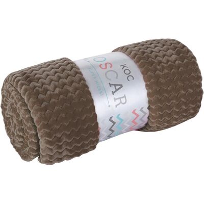 Eurofirany Koc flanelowy EURO, Oscar, brązowy, 200x220 cm Eurofirany Koc flanelowy EURO, Oscar, brązowy, 200x220 cm