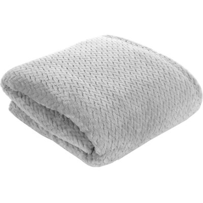 Koc flanelowy Eurofirany Cindy3, srebrny, 170x210 cm Koc flanelowy Eurofirany Cindy3, srebrny, 170x210 cm