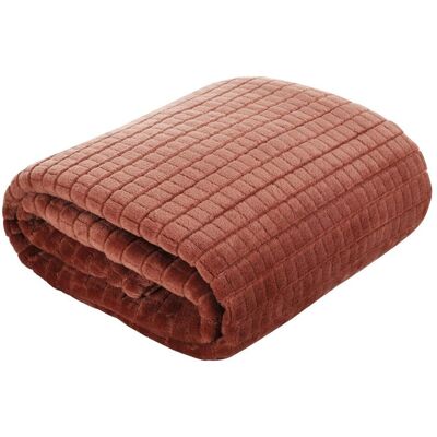 Koc flanelowy EUROFIRANY Design Cindy2, ceglany, 70x160 cm Koc flanelowy EUROFIRANY Design Cindy2, ceglany, 70x160 cm