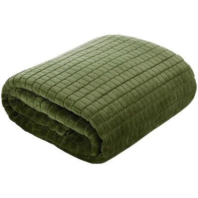 Koc flanelowy Eurofirany Design Cindy2, oliwka, 200x220 cm Koc flanelowy Eurofirany Design Cindy2, oliwka, 200x220 cm
