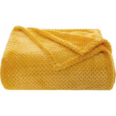 Inny producent Koc flanelowy z granulowanym wzorem, ciepły, 125 x 150 cm, pomarańczowy Inny producent Koc flanelowy z granulowanym wzorem, ciepły, 125 x 150 cm, pomarańczowy