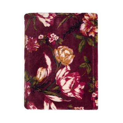 Inny producent Koc flannel 130x170 cm wzór klasyczny kwiat , kolor bordo - zieleń Inny producent Koc flannel 130x170 cm wzór klasyczny kwiat , kolor bordo - zieleń