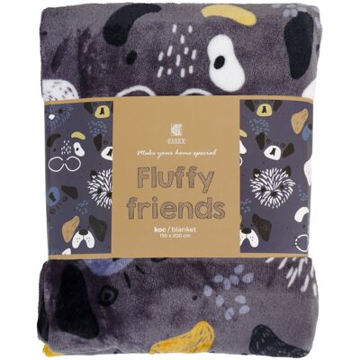 Essex Koc Fluffy friends 150x200 szary psy Essex Koc Fluffy friends 150x200 szary psy