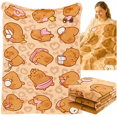 Inny producent Koc Kocyk Kapibara Zimowy Ciepły Polarowy Capybara Narzuta 130x150 Inny producent Koc Kocyk Kapibara Zimowy Ciepły Polarowy Capybara Narzuta 130x150