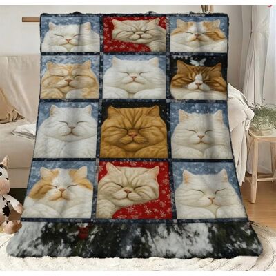 Inny producent Koc kocyk kolorowy narzuta KOTY kot kotki kolaż ala patchwork 150x130cm Inny producent Koc kocyk kolorowy narzuta KOTY kot kotki kolaż ala patchwork 150x130cm