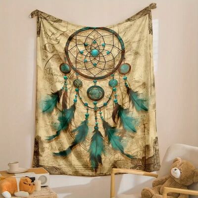 Inny producent Koc kocyk ŁAPACZ SNÓW retro vintage BOHO ETNO ART 150x200 cm miękki prezent Inny producent Koc kocyk ŁAPACZ SNÓW retro vintage BOHO ETNO ART 150x200 cm miękki prezent