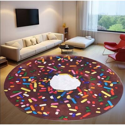 Inny producent Koc kocyk narzuta mata DONUT pączek DUŻY miękki art na prezent pled 150 cm Inny producent Koc kocyk narzuta mata DONUT pączek DUŻY miękki art na prezent pled 150 cm
