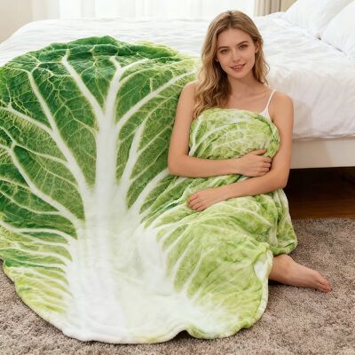 Inny producent Koc kocyk narzuta piknik mata Sałata kapusta prezent vegan wege vege 200cm Inny producent Koc kocyk narzuta piknik mata Sałata kapusta prezent vegan wege vege 200cm