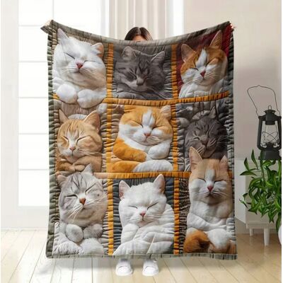 Inny producent Koc kocyk pled narzuta kolorowe koty kolaż boho miękki prezent 150x200cm Inny producent Koc kocyk pled narzuta kolorowe koty kolaż boho miękki prezent 150x200cm