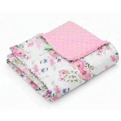 Inny producent Koc kocyk pled pledzik MINKY 75x100 (różowy +jabłonka biała) Inny producent Koc kocyk pled pledzik MINKY 75x100 (różowy +jabłonka biała)